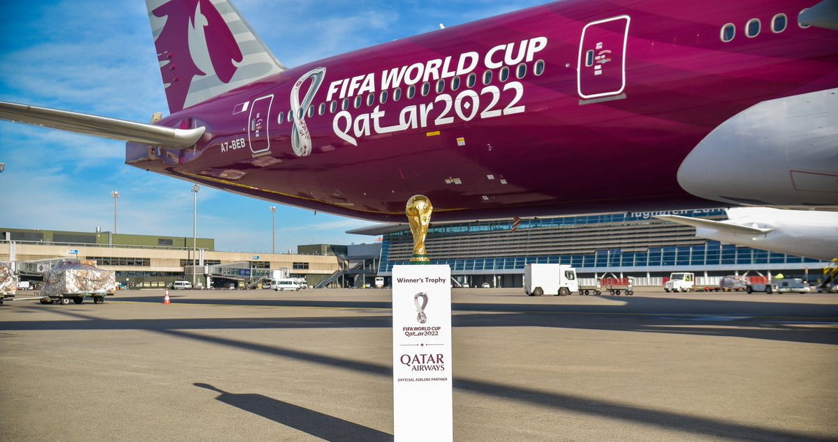 Una imagen de la Copa del Mundo con el patrocinador Qatar Airways / Redes