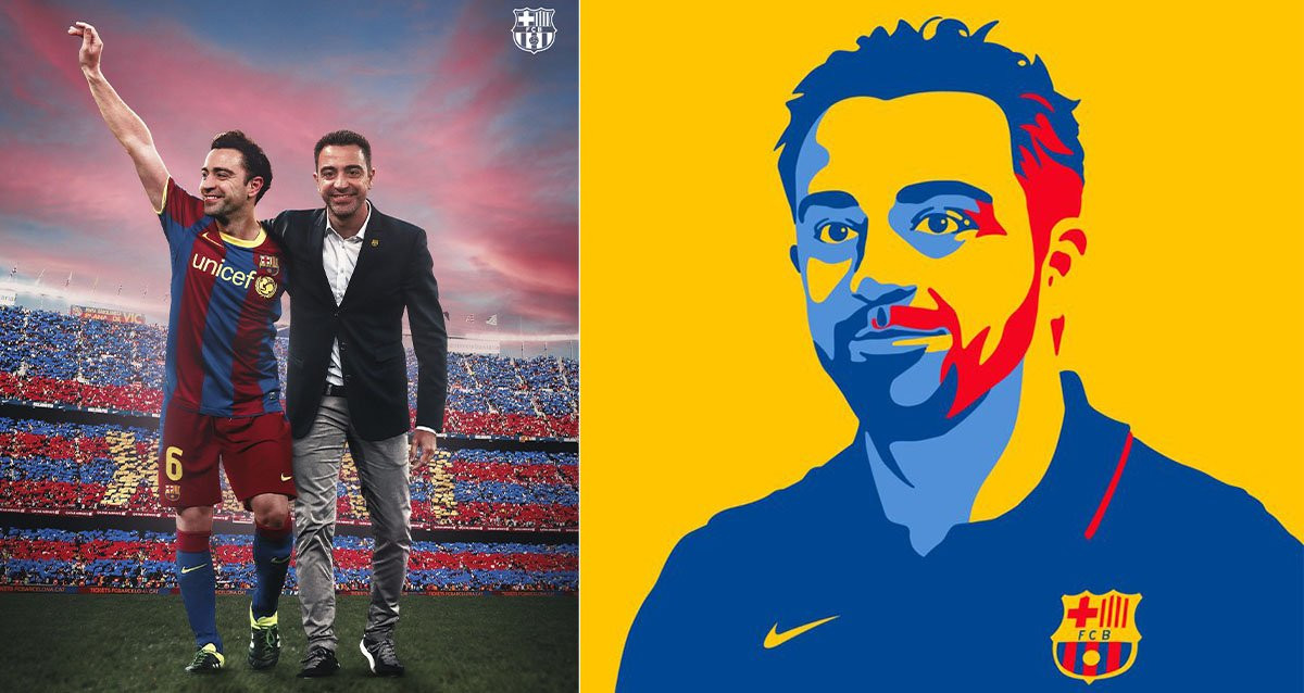 El Barça da la bienvenida a Xavi Hernández con estos dos montajes / CM