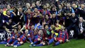 Los jugadores del Barça celebran la Champions de 2011 / EFE