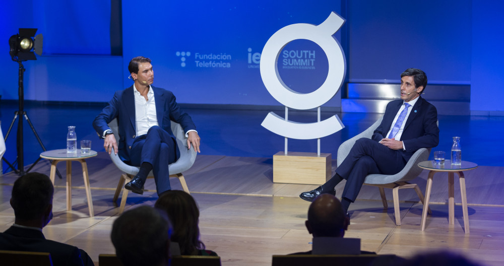Rafa Nadal y el presidente de Telefónica, José María Álvarez-Pallete hablaron de educación en la apertura de enlightED 2021 / TELEFÓNICA