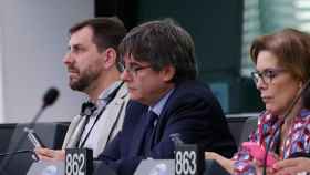 Toni Comín y Carles Puigdemont en el Parlamento Europeo / EFE