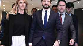 Cayetana Álvarez de Toledo, Pablo Casado y Teodoro García Egea, tras una reunión de la ejecutiva del PP / EFE