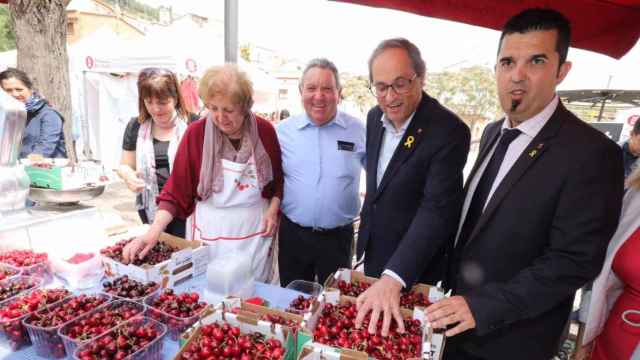 El presidente de la Generalitat, Quim Torra, durante su visita a un mercado / GOVERN