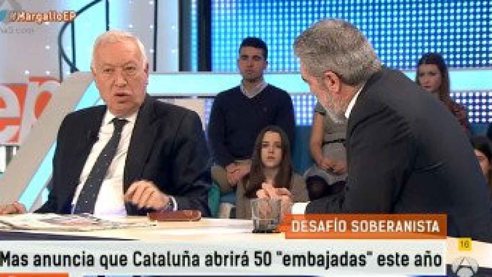 El ministro de Asuntos Exteriores y Cooperación, José Manuel García-Margallo, entrevistado en el programa 'Espejo Público'