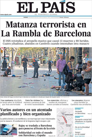 Portada de 'El País' del 18 de agosto de 2017 / CG