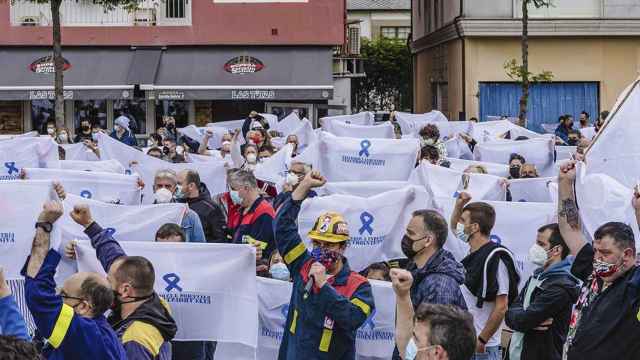 Una protesta de los trabajadores de Alcoa / EP
