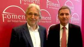 Josep Sánchez Llibre (i), presidente de Foment del Treball, y el nuevo secretario general de la patronal, David Tornos (d) / CG