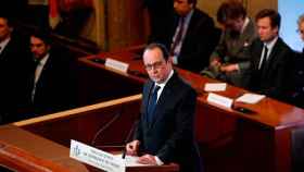 El presidente de la República frances, François Hollande, presenta su plan de choque contra el paro ante el mundo empresarial y laboral francés.