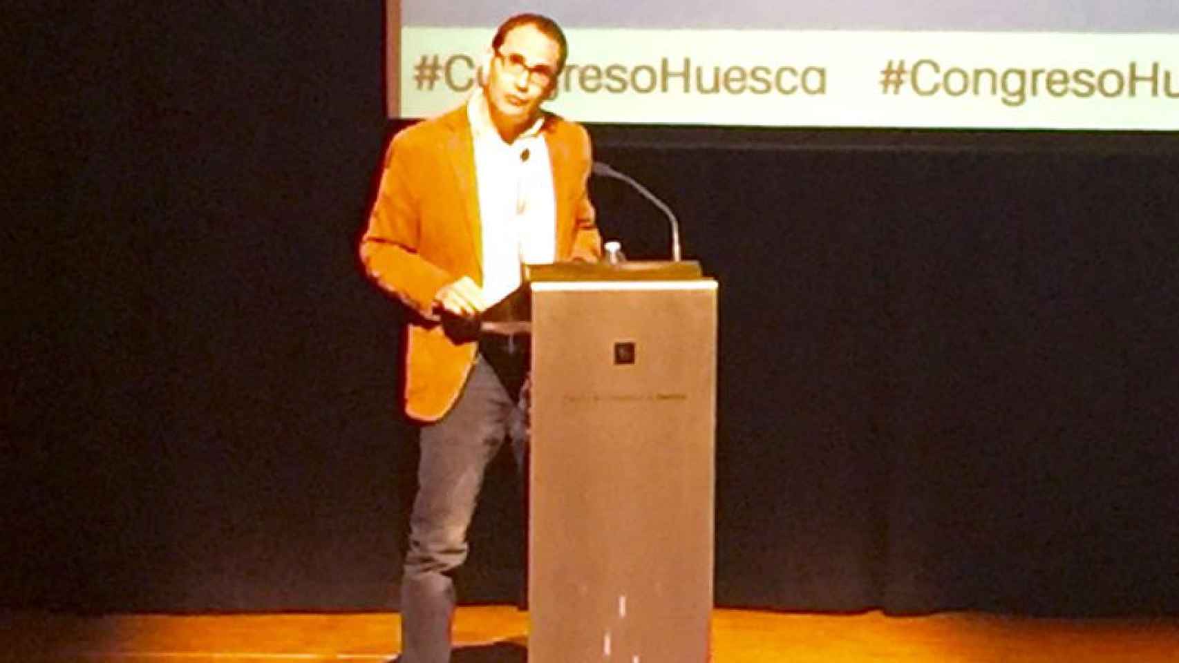 David Jiménez, director del periódico 'El Mundo', en la ponencia inaugural del XVII Congreso de Periodismo Digital, en Huesca.