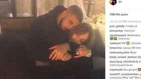 Drake junto a Jennifer Lopez en una imagen difundida por la cantante en Instagram
