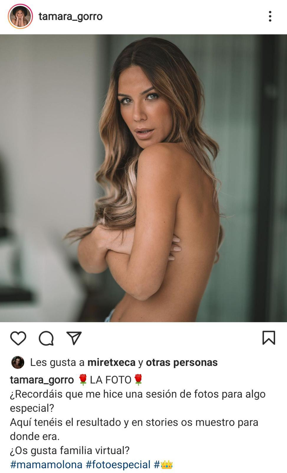 Tamara Gorro posa en topless / INSTAGRAM