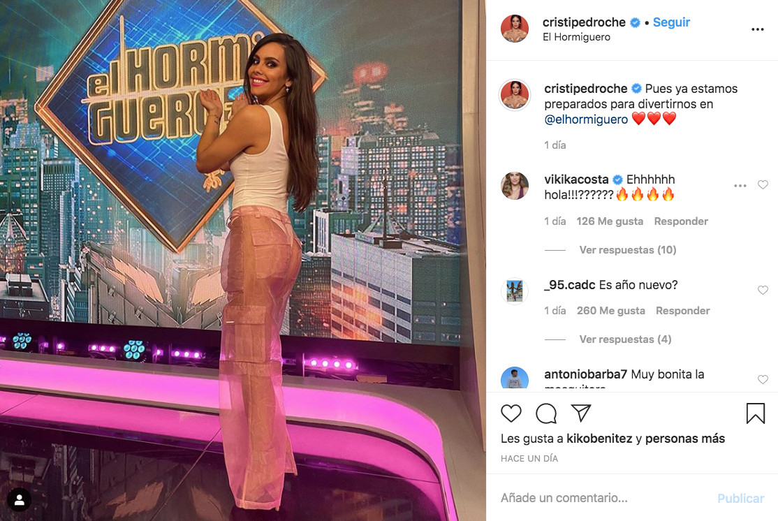Cristina Pedroche acude a 'El Hormiguero' con unos pantalones totalmente transparentes / INSTAGRAM