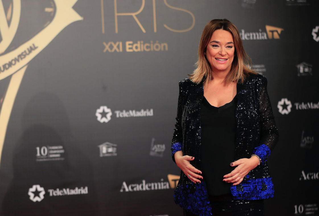 Toñi Moreno, embarazada, a su llegada a los Premios Iris de la Televisión / AGENCIAS