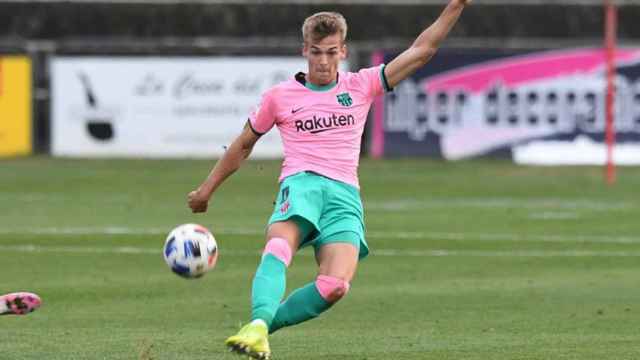 Nicolás González en una acción con el Barça B frente al Llagostera / FC Barcelona