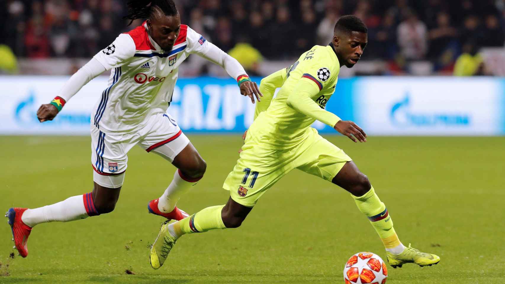 Una foto de Ousmane Dembelé durante el partido contra el Olympique de Lyon / EFE