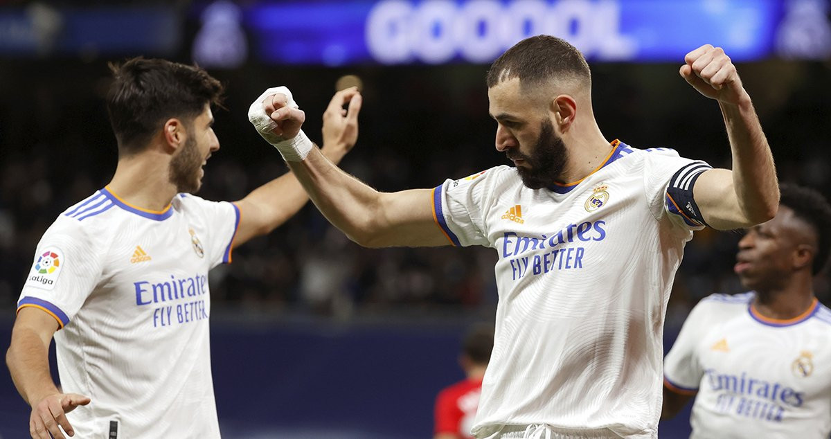 Benzema celebra un nuevo gol con el Real Madrid / EFE