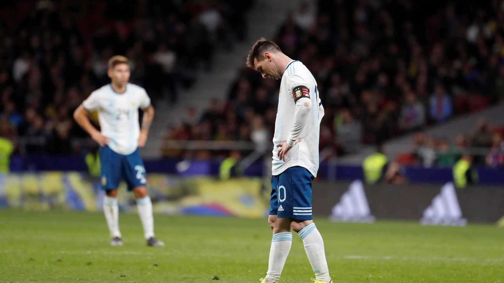 Leo Messi durante el encuentro entre Argentina y Venezuela / EFE