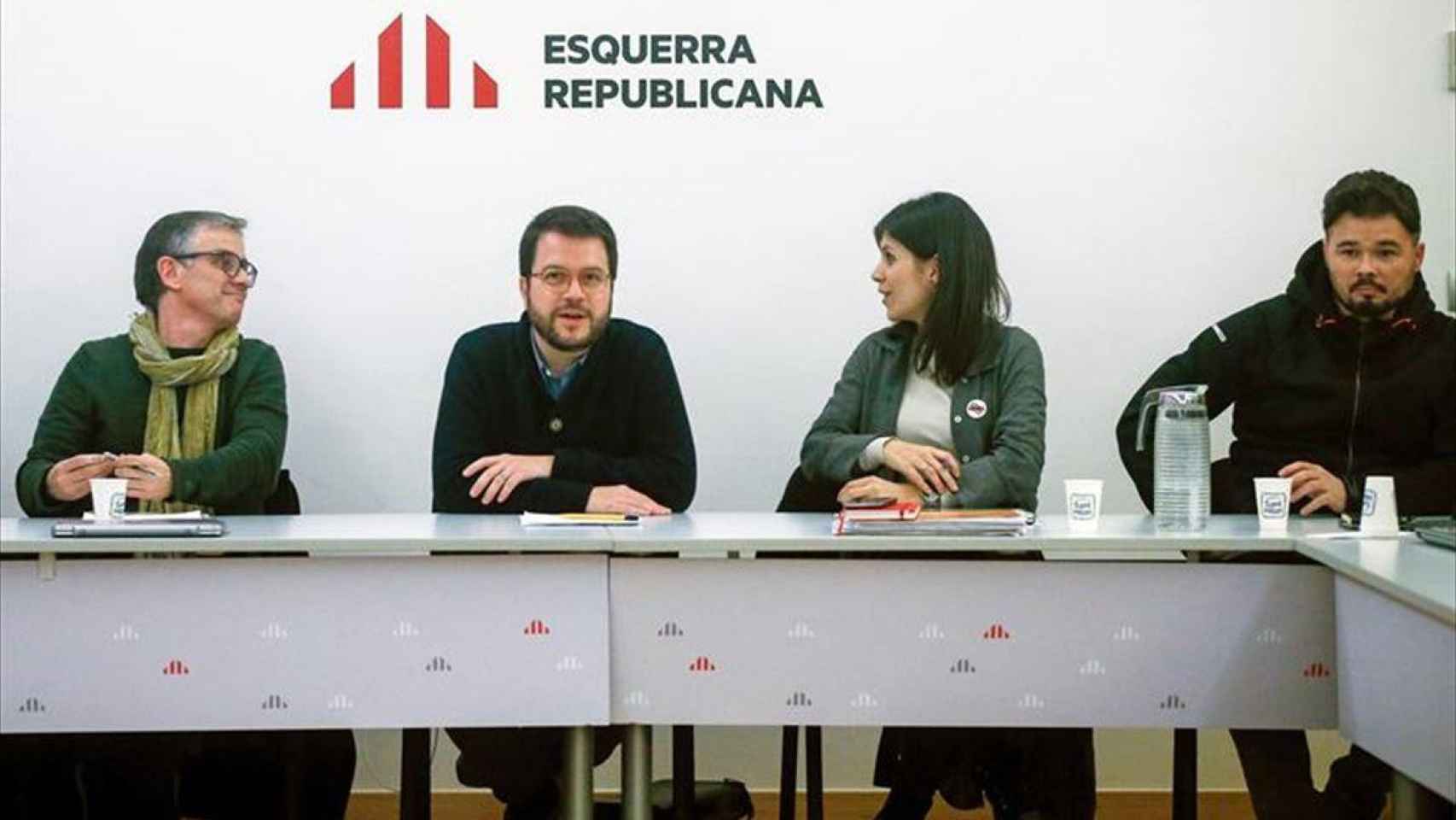 Pere Aragonés, Marta Vilalta y Gabriel Rufían en el Consejo Nacional de ERC / EFE