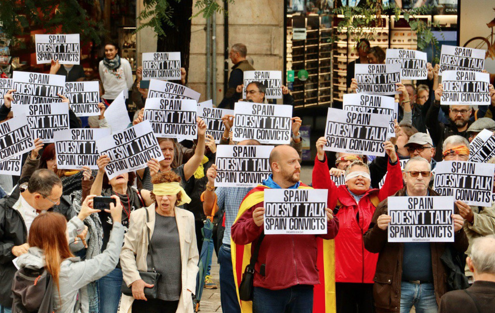 Manifestantes independentistas protestan contra España Global / ANC