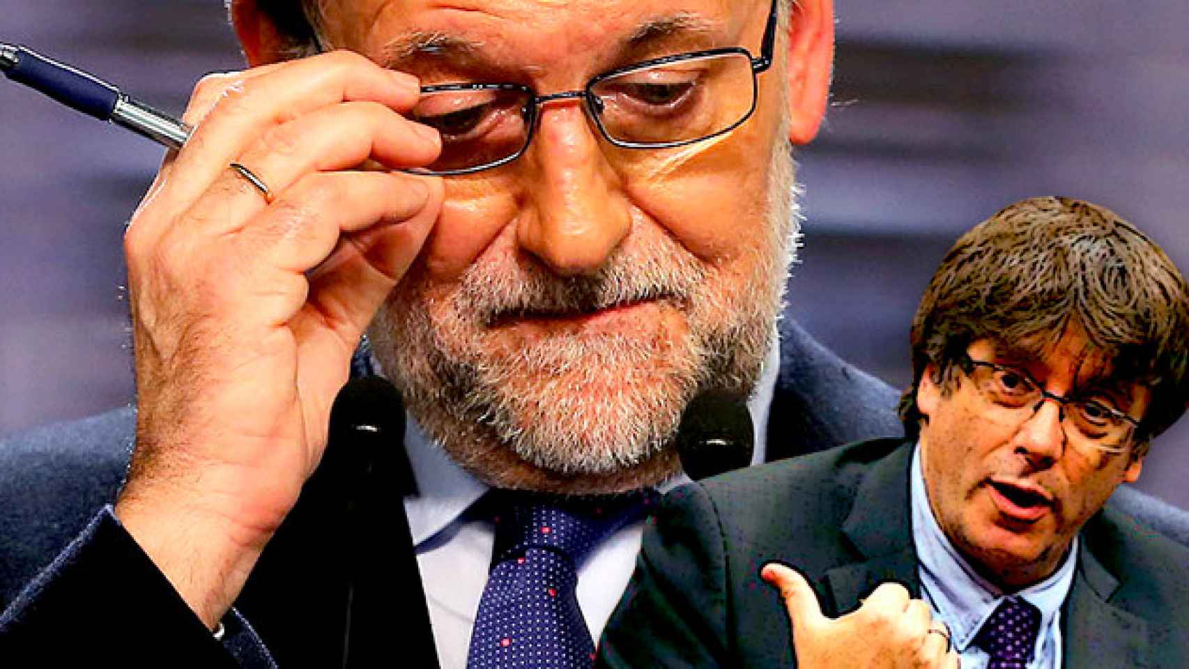 Mariano Rajoy, presidente del Gobierno, y Carles Puigdemont, presidente de la Generalitat / FOTOMONTAJE DE CG