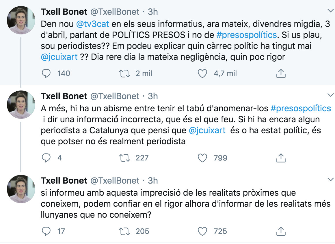Apuntes de Twitter de Txell Bonet / @TxellBonet
