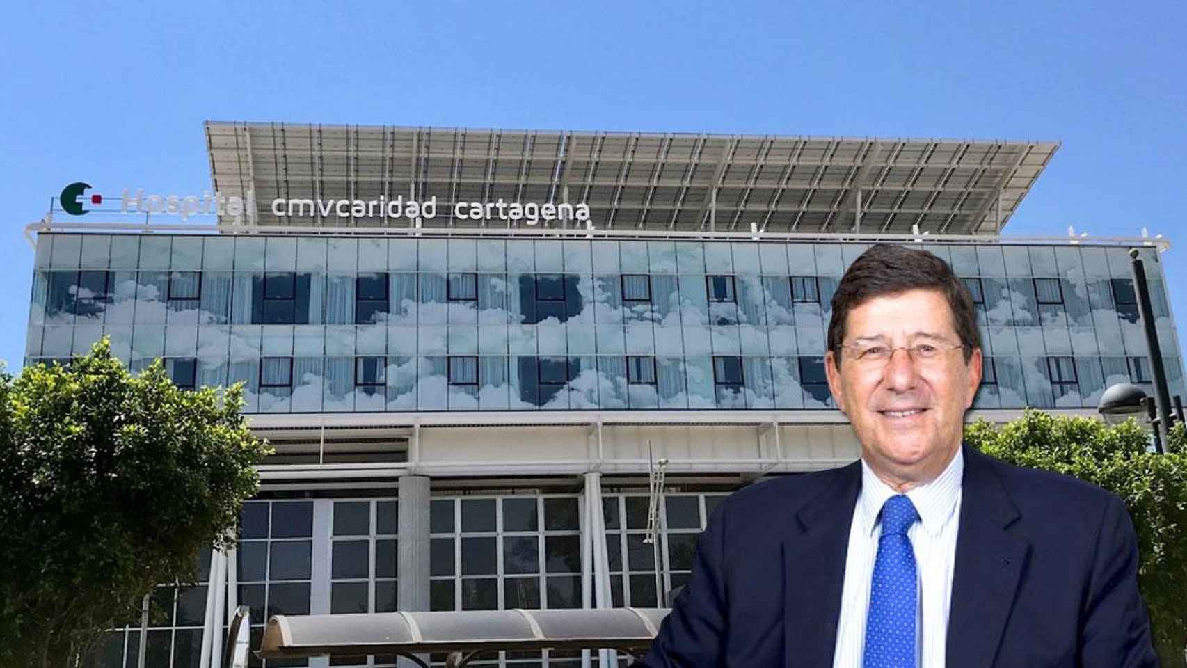 Jorge Guarner, presidente y fundador de Healthcare Activos, junto al Centro Médico Virgen de la Caridad de Cartagena (Murcia) / CG
