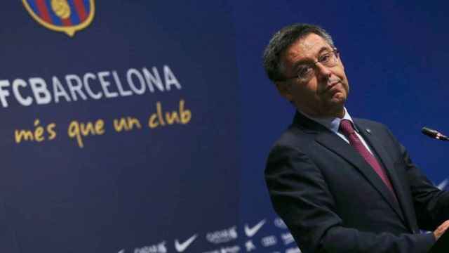 Josep Maria Bartomeu, presidente del FC Barcelona, en una comparecencia pública / EFE