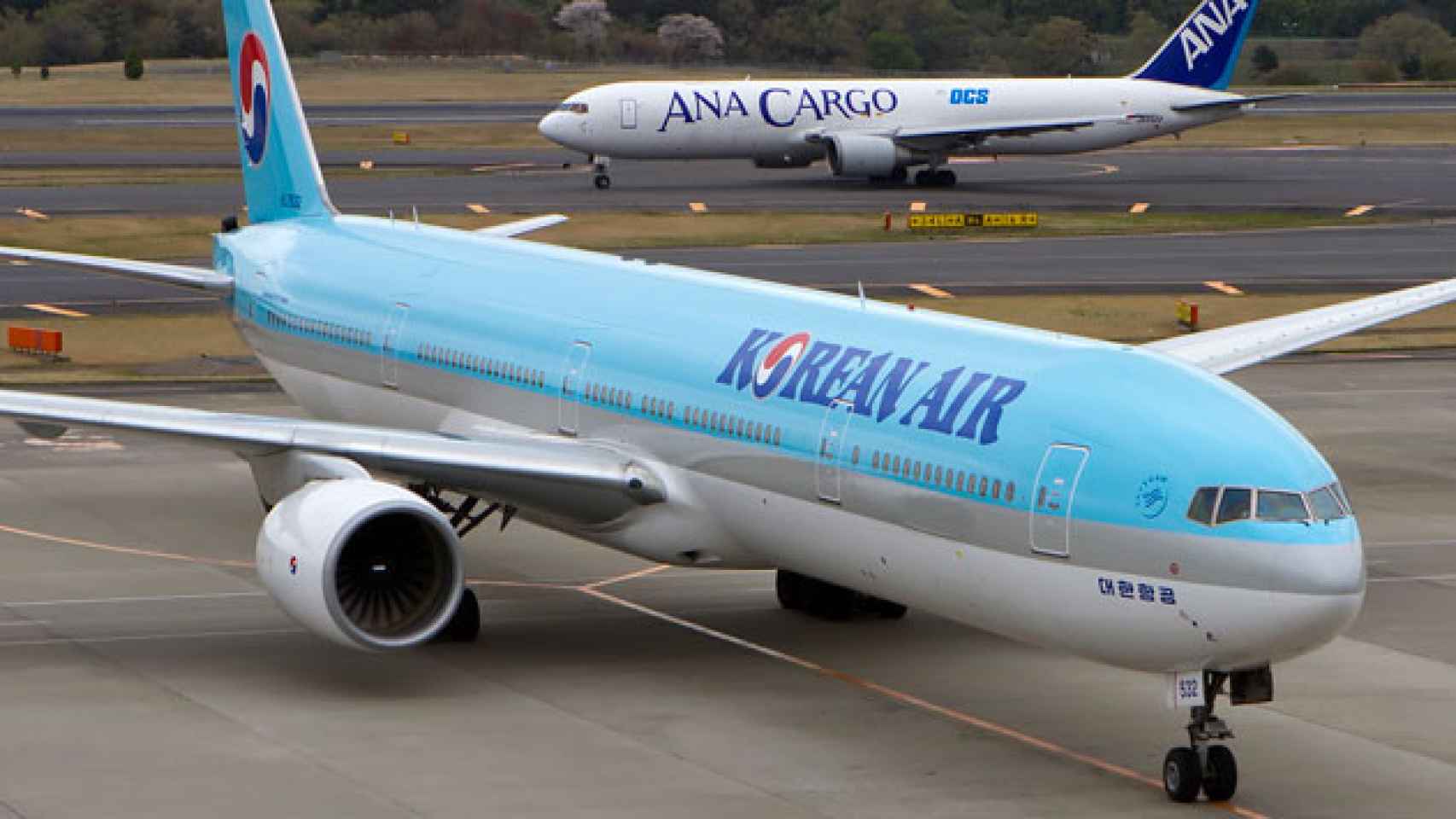Un avión tipo Boeing 777 de Korean Air como el que unirá Barcelona y Seúl en 2017 / CG