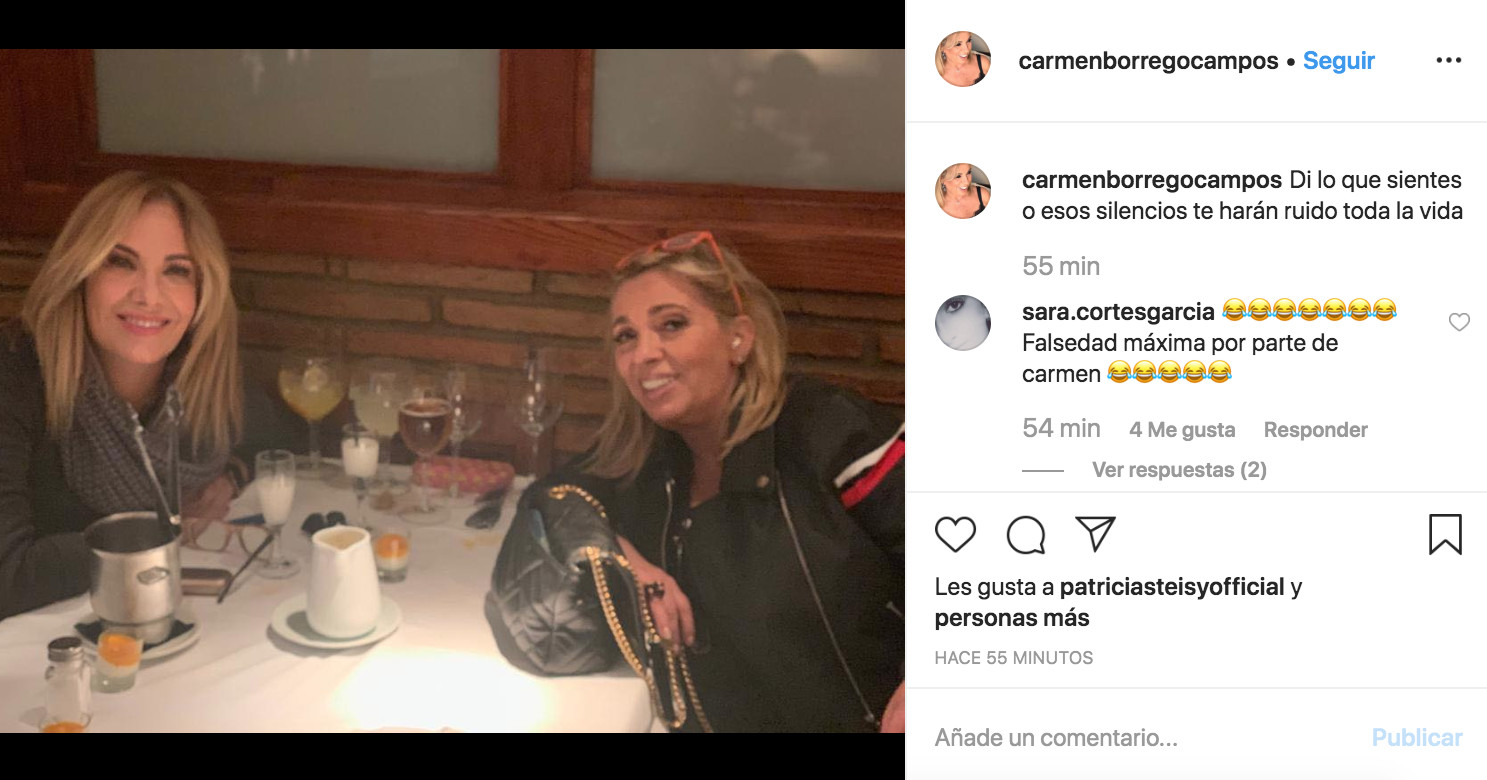 Belén Rodríguez y Carmen Borrego se van a comer juntas y de copas por Madrid / INSTAGRAM