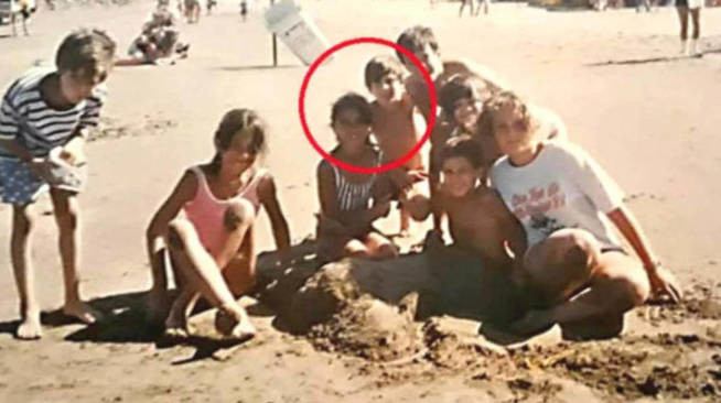 Leo Messi y Antonella Roccuzzo en la playa con tan solo 10 años