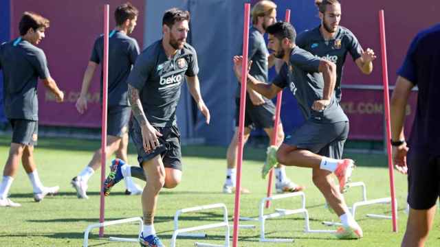 Leo Messi entrenando con el Barça antes de la Champions / FC Barcelona