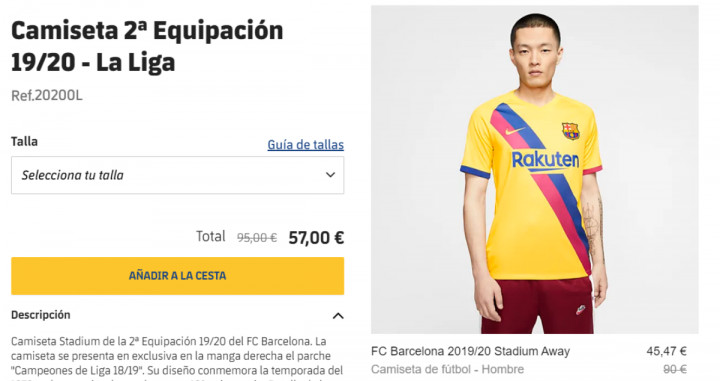 Camparación de precios entre Barça Store y Nike / Culemanía
