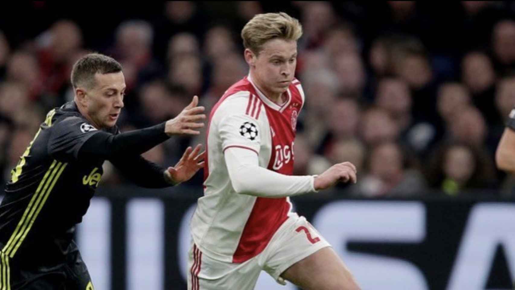 Una foto de Frenkie De Jong durante el Ajax- Juventus de cuartos de final de la Champions League / Instagram