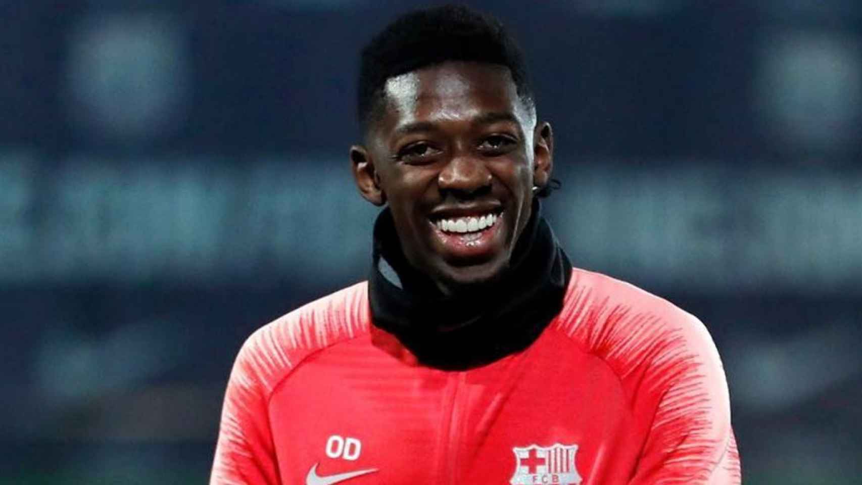 Dembelé, sonriente durante un entrenamiento con el Barça / INSTAGRAM