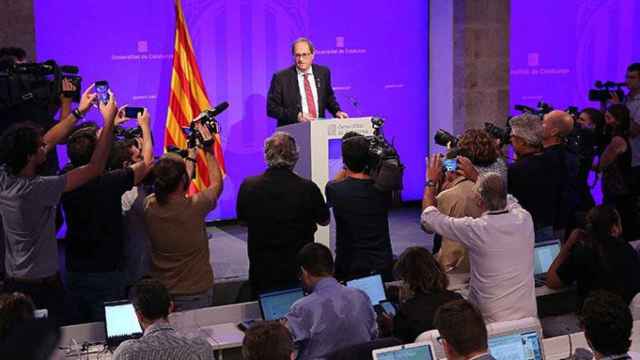 El presidente de la Generalitat, Quim Torra, en rueda de prensa / EFE