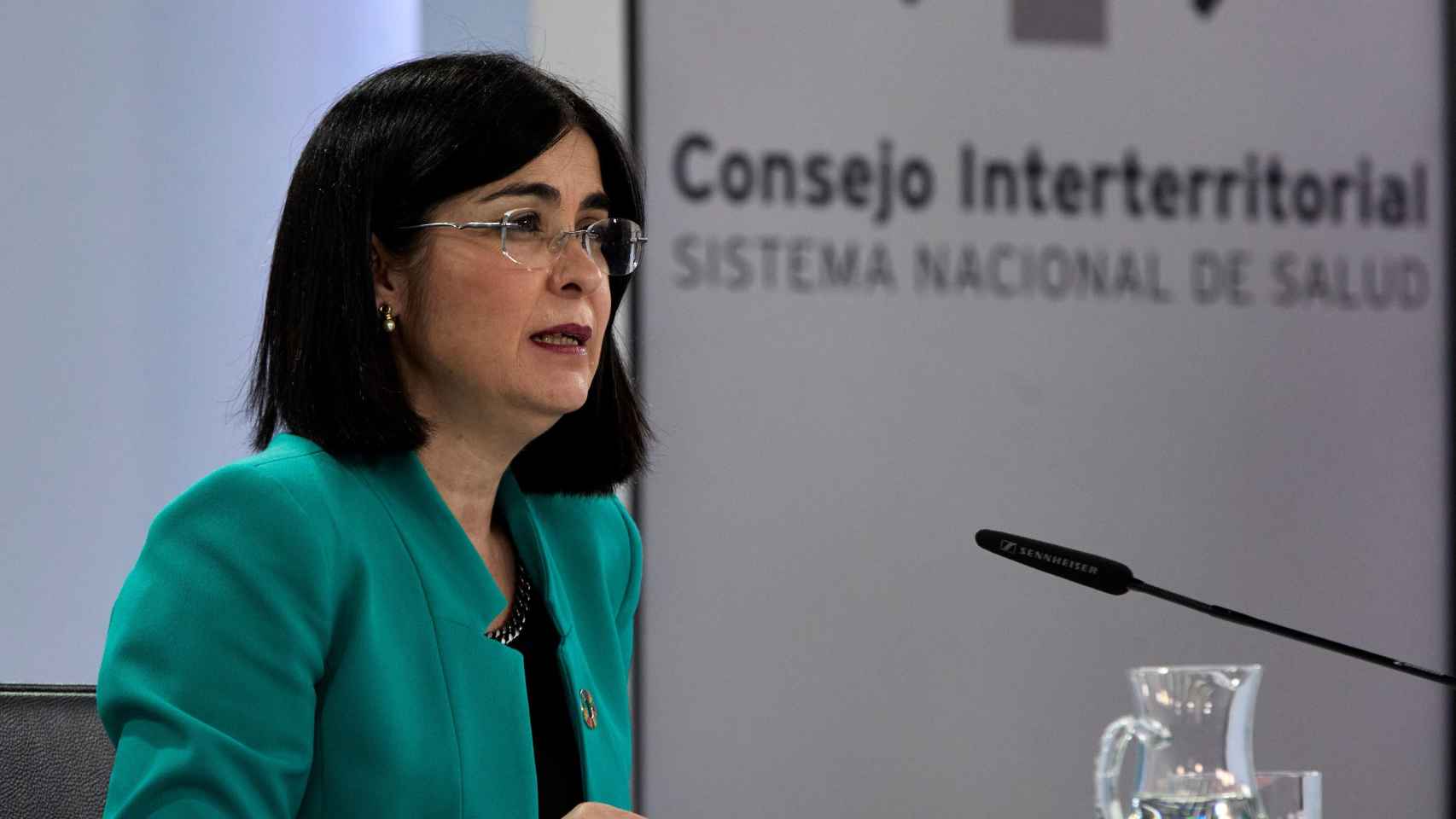 La ministra de Sanidad, Carolina Darias, durante una rueda de prensa / EP