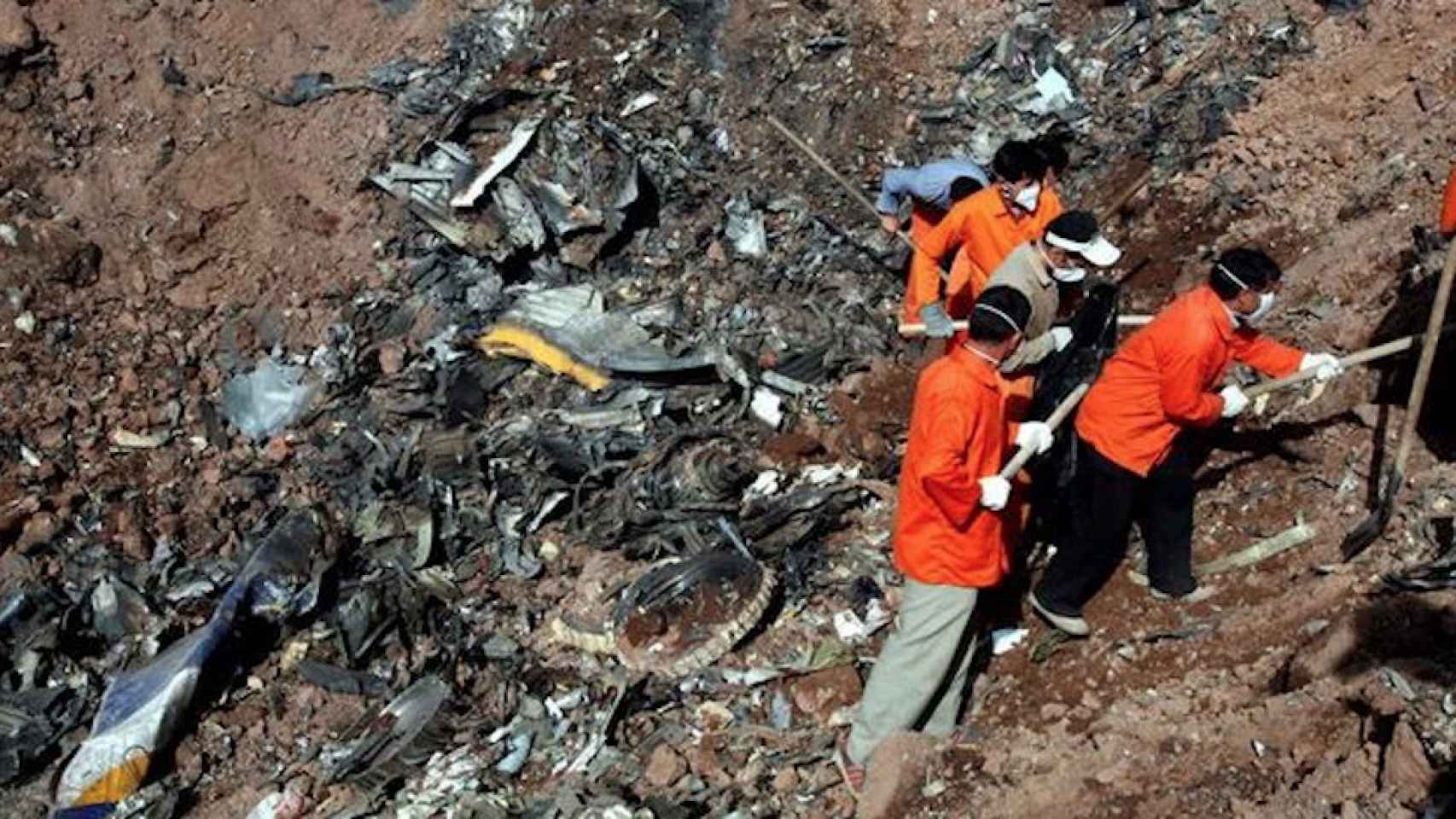 Imagen del avión estrellado en Irán