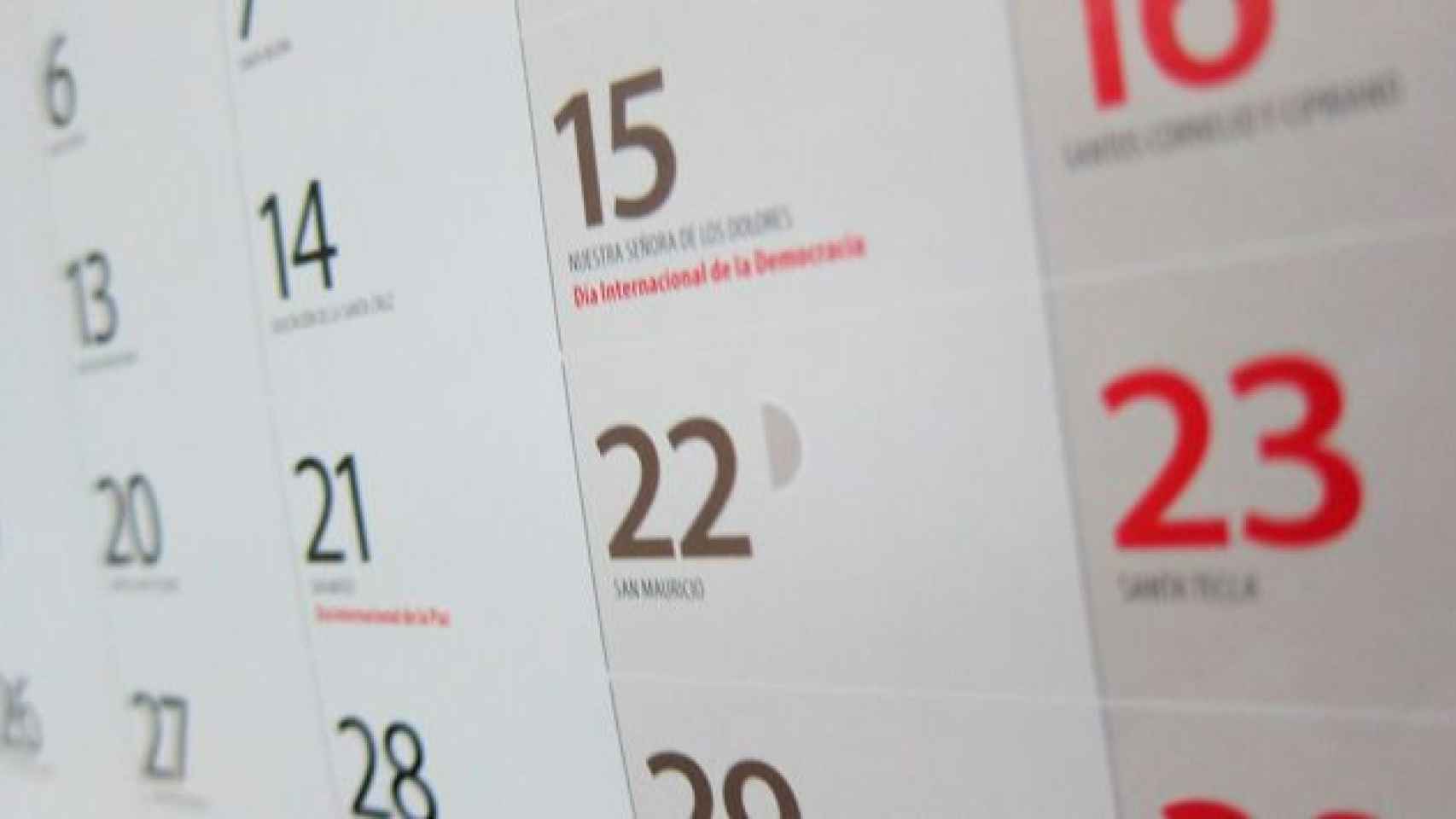 Imagen de un calendario laboral / EP