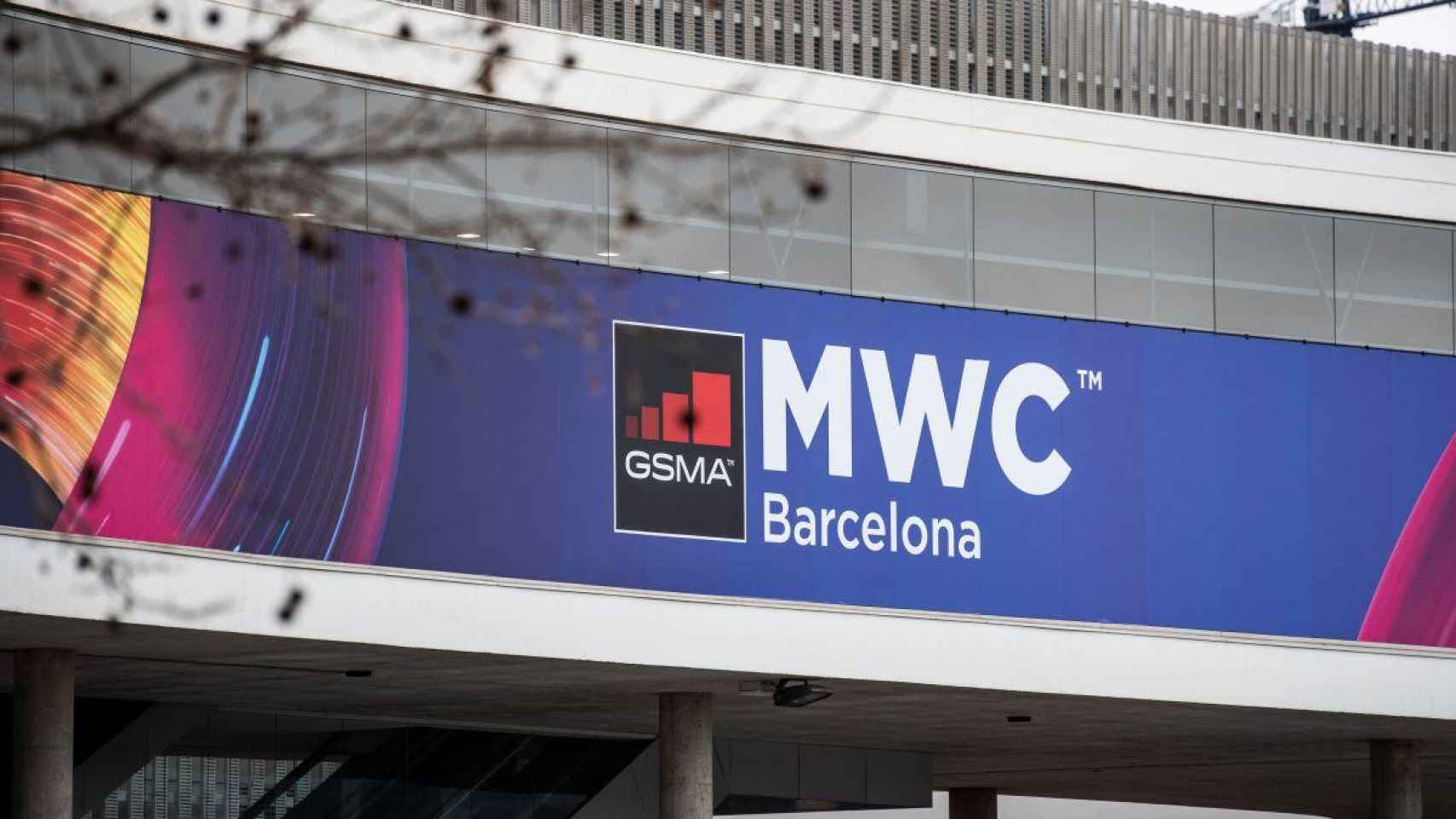 Exterior del pabellón del evento Mobile World Congress (MWC), en la edición de 2020 que fue cancelada por el Covid / EP