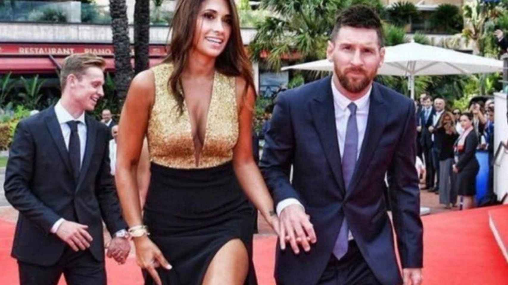 Antonella Roccuzzo y Messi en Mónaco