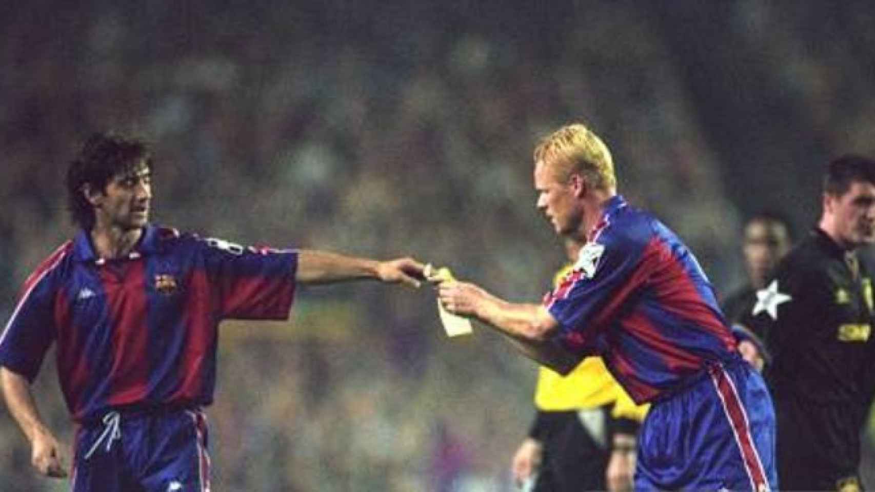 Bakero y Koeman en su etapa como jugadores del Barça, donde fueron capitanes / REDES