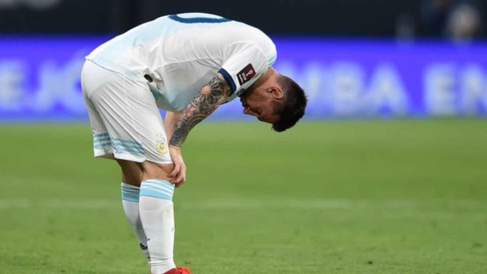 Leo Messi lamentando una ocasión con Argentina / Redes