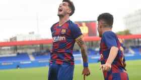 Monchu y Collado, celebrando un gol con el Barça B | FCB