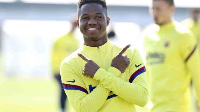 Ansu Fati en un entrenamiento del Barça / FC Barcelona