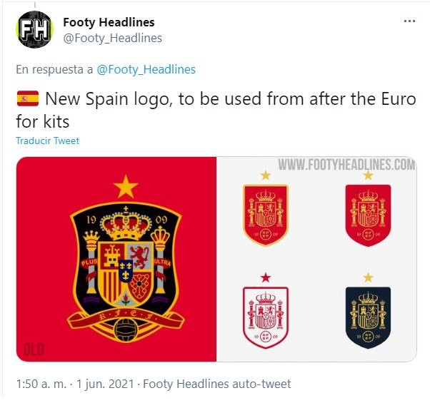 Así es el nuevo escudo de la selección española para la Eurocopa / Twitter