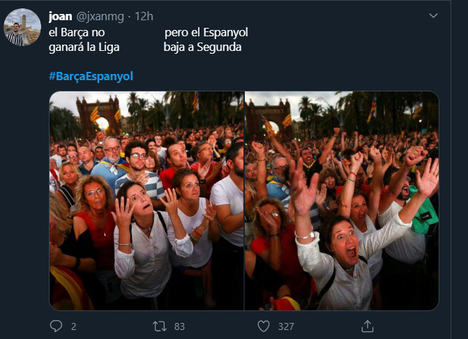 Uno de los memes sobre el descenso del Espanyol /REDES