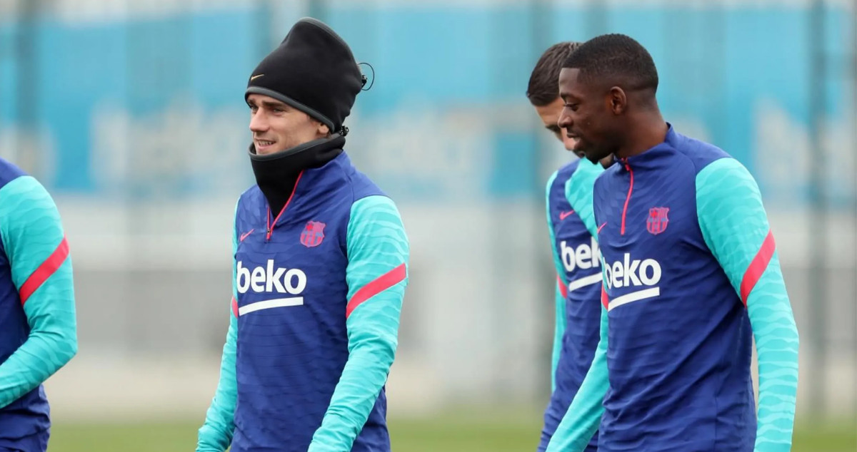 Griezmann y Dembelé en un entrenamiento del primer equipo / FC Barcelona