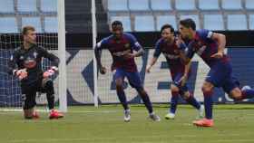 Luis Suárez celebra el gol frente al Celta / EFE