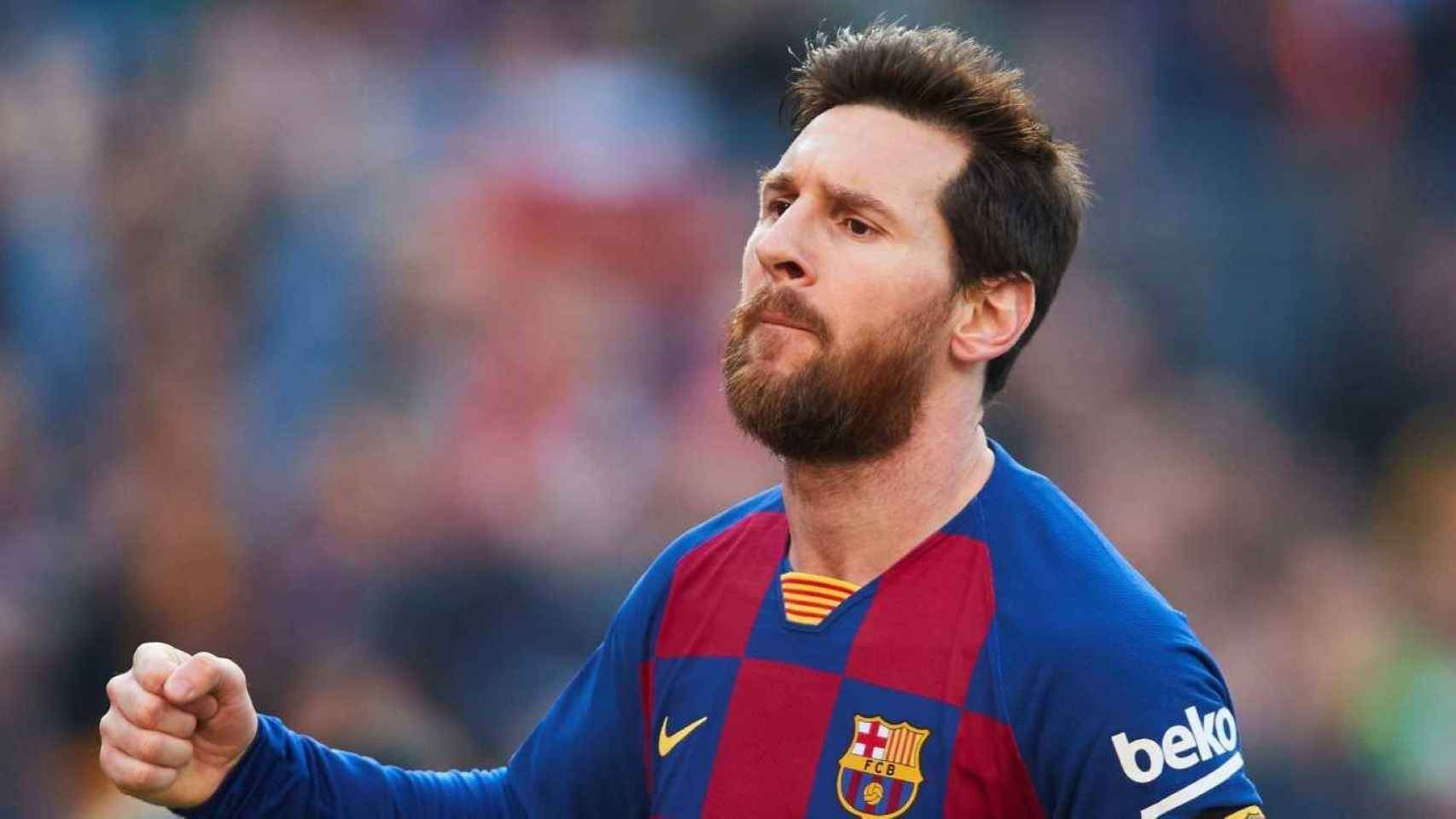Leo Messi celebra un tanto del Barça EFE