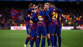 Los jugadores del Barça celebrando un gol / EFE